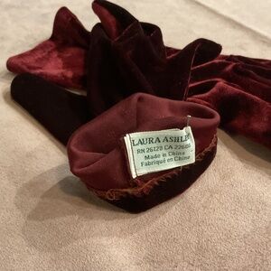 Laura Ashley red velvet gloves